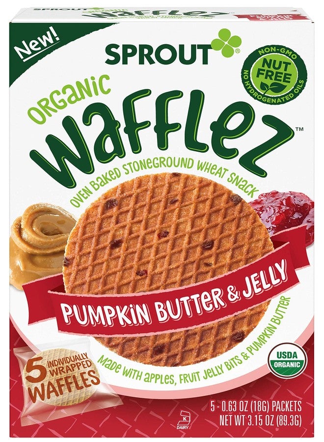 Sprout Organic Pumpkin Butter & Jelly Wafflez Baby Food, 0.63 Oz, 5 Ct - Image 1